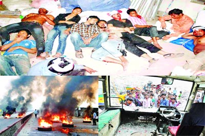 জামায়াতের হরতালঃ বিক্ষিপ্ত সংঘর্ষ গাড়ি ভাঙচুর ও আগুন, আটক ৬৯